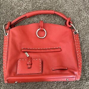 BCBG Orange Leather Handbag